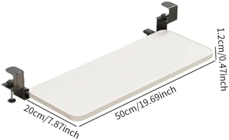 Desk Extend Tray Shelf Board Ergonomic Table Mount Portable Home Office Wrist Support Arm Rest Expansion Keyboard Platform- 50cmx20cmx1.2cm