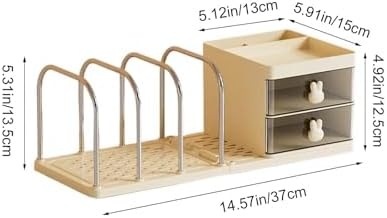 Desk Organizer With 4 Bookshelf Compartments, Desk Organizers