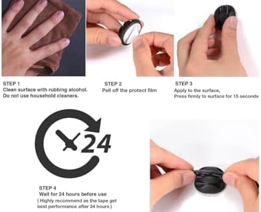 24PCS Cable Clips, Self Adhesive Cord Holder Organizer for Wire Management