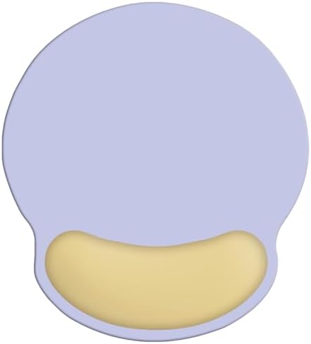 Ergonomic Mouse Pad, Mouse Pad with Wrist Support, Comfortable Gaming Mouse Pads with Non-Slip PU Base for Computer, Laptop, Office & Home (Purple- Beige)
