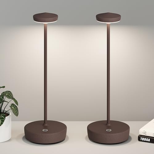 TBBGA Cordless Table Lamp Rechargeable 2 Pack, 5000mAh Battery Table Light