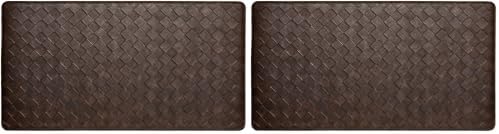 Home Dynamix Trenton Solace Traditional Diamond Textured Kitchen Mat, Espresso, 17"x39" (Pack of 2)