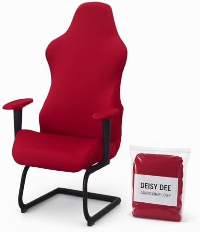 Deisy Dee Gaming Chair Cover, 4-Piece Stretch Computer Chair Slipcover with Armrest Cover, Universal Polyester Spandex Washable Chair Protector for Racing Office Reclining Chair