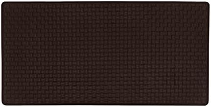 Woven-Embossed Faux-Leather Anti-Fatigue Mat, 20 x 39 in, Black