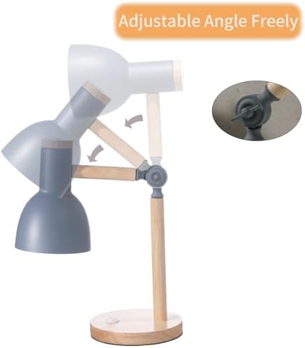 Adjustable Wooden Arm Desk Lamp, Table Lamp for Reading office Bedroom
