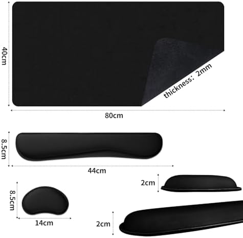 Leather Desk Pad, Black Desk Mat, Non-Slip Desk Protector Mat, Leather Desk Blotter, Computer Desk Pad, Waterproof Desk Mat for Home Office and Decor(31.5×15.7 Inches)