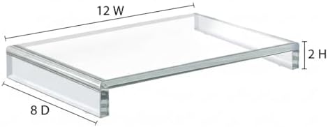 Azar Displays 515370-1PK Acrylic Laptop Stand, Computer Riser for Desk, Monitor Stand, Closet Organizer for Clothes & Shoes, Cabinet Display for Accessories and Décor (12-Inch)