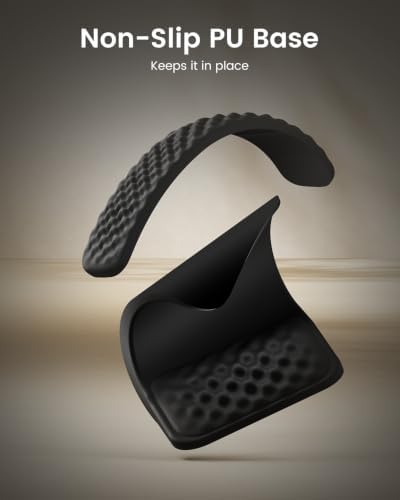 ProtoArc KMP50 Ergonomic Mouse Pad with Wrist Rest, PU Leather, Black