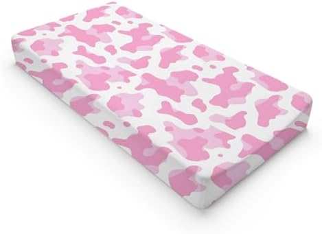 Western Cow Prints Baby Changing Pad Cover, Unisex Farm Cow Nursery Diaper Changing Table Pad Mat Sheet for Boys Girls-16x32