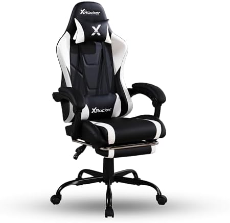 X Rocker PC Computer Gaming Desk Chair with Wheels, College Dorm Room Essentials for Guys and Girls, Adjustable, Ergonomic Office Chair, Gifts for Gamers