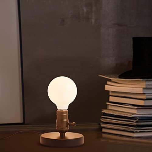 Vintage Table Lamp, Industrial Desk Lamp Small Retro Bedside Lamp with ON/Off Switch E26 Lamp Holder for Home Lighting Decor, Cafe Bar, Studio Antique Decor(Without Bulb)