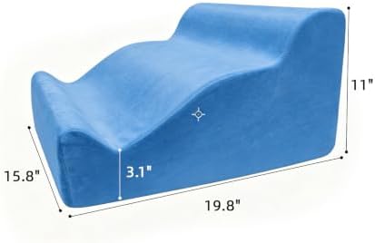 Foot Rest Ergonomic Pillow for Under Desk at Work & Handle Blue