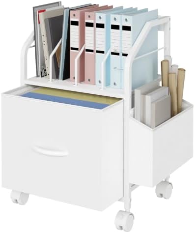 MAHANCRIS Small File Cabinet, Rolling Filing Cabinet for Under Desk