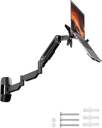 Long Arm 2-in-1 Laptop Wall Mount with Detachable Tray for 12-17'' Laptops