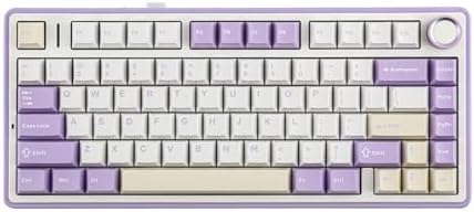 EPOMAKER x Aula F75 Gasket Mechanical Keyboard, 75% Wireless Hot Swappable Gaming Keyboard with Five-Layer Padding&Knob, BT/2.4GHz/USB-C, RGB (Purple, LEOBOG Reaper Switch)