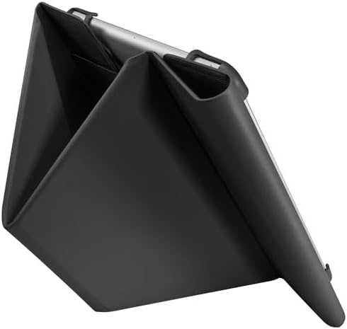 Insignia FlexView 10" Universal Folio Case (Black) with Active Stylus for iPad (White) – Adjustable Stand, Protective Cover, Touch Precision Pen