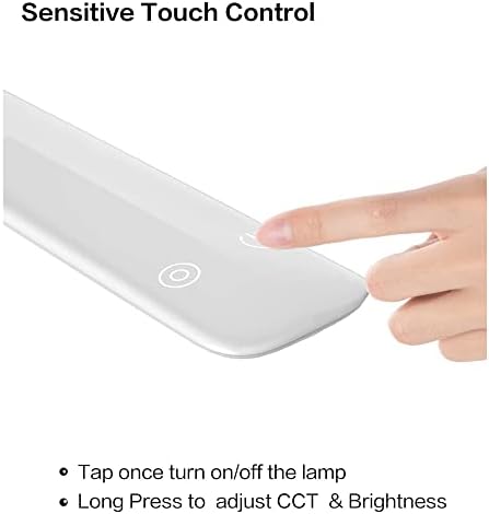LED Desk Lamp With Clamp, 10W Gooseneck Lamps Touch Control,Swing Arm Clamp Lamp, Architect Clamp Desk Lamp Dimmable,Nail Lamp for Desk Table (White)
