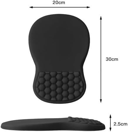 Ergonomic Mouse Pad with Wrist Support, Memory Foam Wrist Rest for Carpal Tunnel & Wrist Pain Relief, Non-Slip Rubber Base, Comfortable Gaming Mousepad for Computer, Laptop, Office & Home
