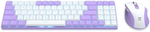 Redragon BS8773 Wireless Keyboard and Mouse Combo, 78 Keys 2.4Ghz Wireless Low-Profile Mechanical Red Switch Keyboard w/Slim Compact Design & Single Blue Backlit, Comfort Grip 2400 DPI Max Mouse