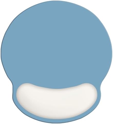 Mouse Pad with Wrist Rest Support, Ergonomic Gaming Mouse Pad with Non-Slip PU Base for Computer, Laptop, Office and Home, Easy Typing & Pain Relief (Blue Ivory)