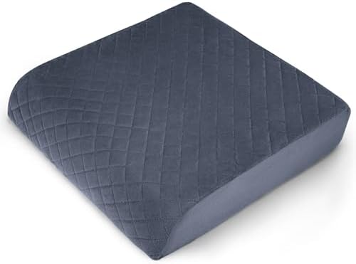 Medium-Soft 20x20x4 Memory Foam Recliner Chair Seat Cushion for Long Sitting - Armchair Pad with Washable Velvety Cover with Waterproof Layer & Non-Slip Base for Seniors & Elderly - Gray