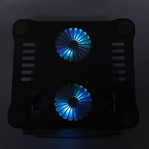 Aluminum Alloy Laptop Stand with Cooling Fans Foldable, Height for 10 17.3in Laptops Powerful Cooling, Ergonomic, Portable and Sturdy (Deep Space Gray)