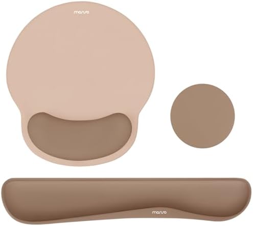MOSISO Wrist Rest Support for Mouse Pad&Keyboard Set, Mocha