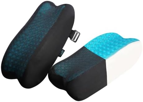 Office Chair Arm Pads, Gel Memory Armrest Pads, Set of 2 Mesh