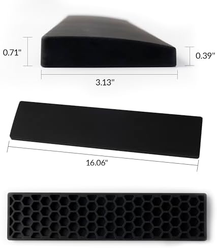 Ergonomic Silicone Wrist Rest for Keychron Q12 / Q5 Pro / Q5 Max / Q5 HE / L3,16.06" Honeycomb Non-Slip Palm Rest, 96% Full-Sized Mechanical Keyboards Support with Typing Pain Relief