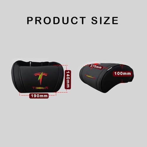 Car Headrest Neck Pillow Support Ergonomic, with Valve Stem Covers Accessory for Driving Seat Fatigue Relief Compatible with Model S X 3 Y & Cybertruck - 2 Pieces