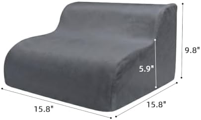 Foot Rest for Under Desk at Work,2-Tier Footrest with Handle Grey