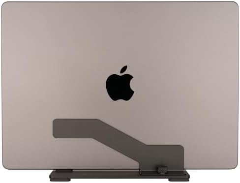 Adjustable Vertical Laptop Stand, Premium CNC Aluminum Laptop Holder with Tool-Free Dual Knobs, Universal Dock for MacBook, Surface, Dell, HP, Lenovo & All Laptops, Space Saving Desk Organizer