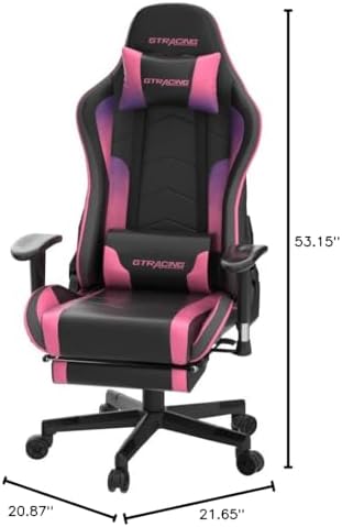 GTPLAYER Gaming Chair with Footrest Speakers Video Game Chair Bluetooth Music Heavy Duty Ergonomic Computer Office Desk Chair