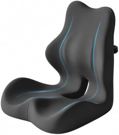 Orthopedic Seat Cushion with Back Support for Office Chair, Upgrade，Gray