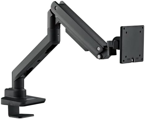 SilverStone Technology ARM14 Black Single Monitor Arm with Heavy-Duty Gas Spring Design and Wide adjustability, SST-ARM14B