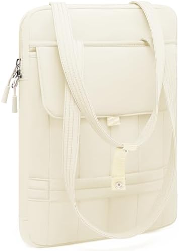 HYZUO 13.3-14 Inch Puffy Laptop Case Sleeve Padded Handbag, Beige