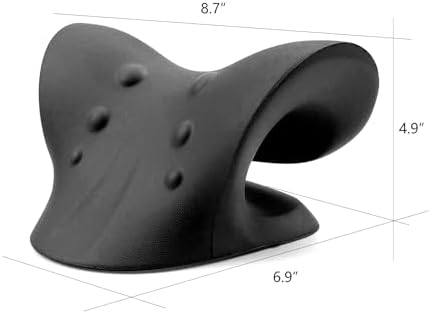 RESTCLOUD Neck and Shoulder Relaxer, Cervical Traction Device for TMJ Pain Relief and Cervical Spine Alignment, Chiropractic Pillow, Neck Stretcher (Black)