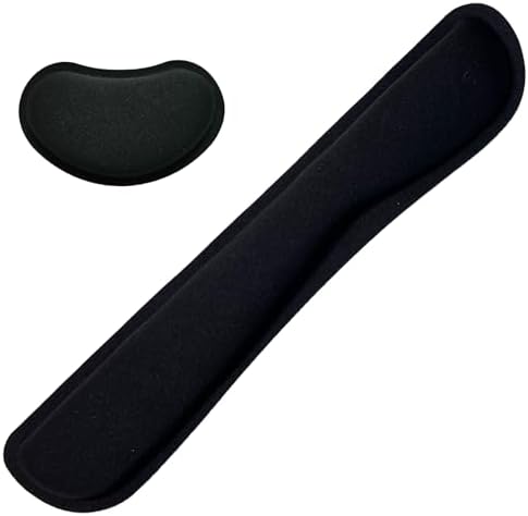 Keyboard Wrist Rest Mouse Wrist Support Set, Memory Foam Wrist Rest Pad for Computer Laptop Keyboard Mouse, Ergonomic Wrist Cushion Support for Typing Pain Relief, Gaming Home Office, Black