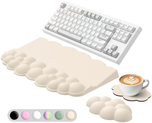 Sushret Cloud Wrist Rest with Keyboard Stand, Keyboard Riser with Wrist Pad