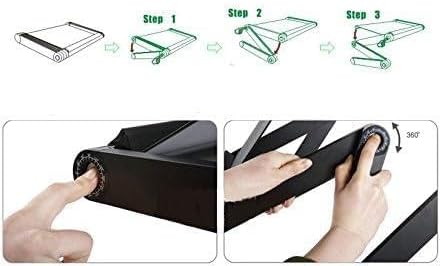 Adjustable Laptop Computer Lap Desk Portable Multifunctional Cooling Ergonomic Vented Table TV Bed Tray Stand Mount Holder(480 * 260mm, Black)