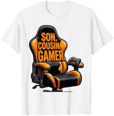 Son Cousin Gamer Funny Cartoon Gaming Chair Humor T-Shirt
