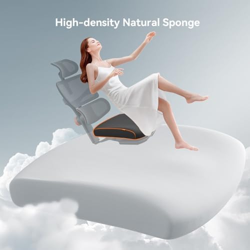 Newtral Office Chair Ergonomic - Home Office Desk Chair, Big and Tall Office Chair, Auto-Following Lumbar Support for Back Pain, Adjustable Seat Depth and Height (with Footrest, Black)