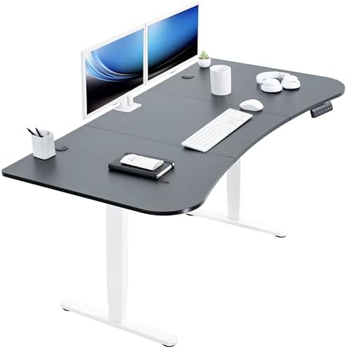 VIVO Black 63 x 32 in Standing Desk, DESK-KIT-2W1B