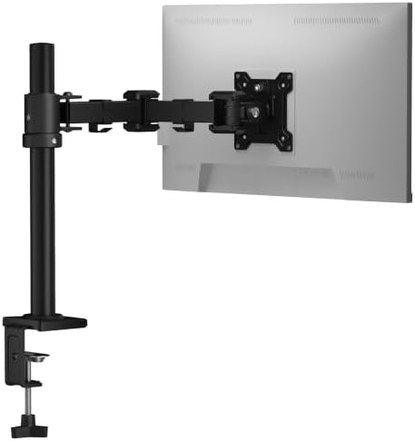 THEARK Single Monitor Arm Desk Mount - Adjustable VESA Desk Arm Mount for 17-32 Inch Screens,Holds up to 19.8 lbs,Single Monitor Stand for Desk with C-Clamp and Grommet Base,VESA 75x75/100x100mm