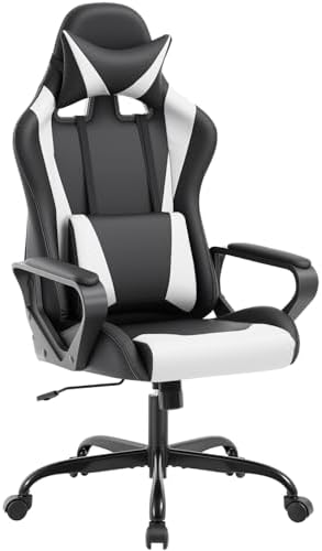 BestOffice Ergonomic Gaming Chair for Adults, Video Game Chair, White