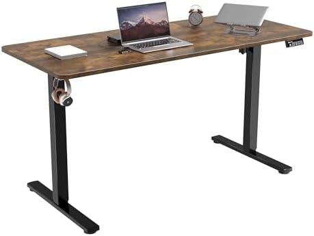 55"x24" Standing Desk, Height Adjustable Sit-Stand Home Office, Brown