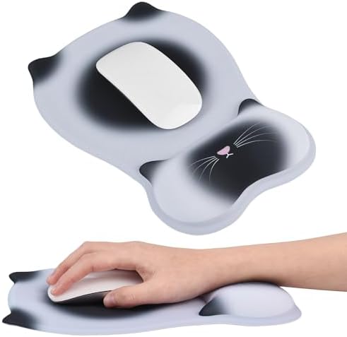 Ergonomic Mouse Pad with Wrist Rest,Cute Memory Foam Mousepad Wrist Support