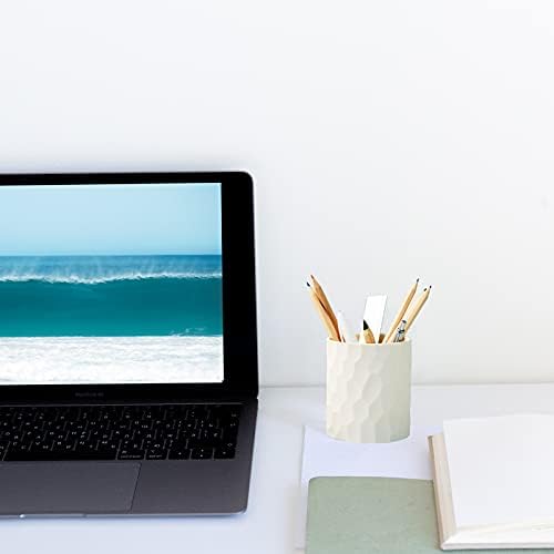 minimaliving Pen Holder,Nordic Style Silicone Waterproof Pencil Holder for Desk Simple&Modern Minimalist Makeup Organizer Multifunctional Office Supplies for Home,Kids and School(Beige)