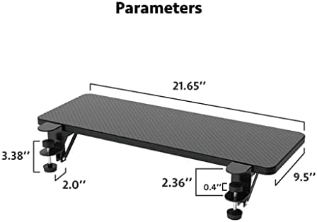 Ergonomics Desk Extender Tray, Suitable for Office. Foldable, Punch-Free Clamp on.Computer Keyborad Tray, Desk Extension Board (21.65"*9.45"(55cm*24cm), Carbon)