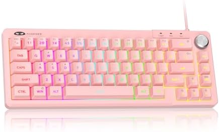 MageGee Mini 60% Gaming Keyboard, RGB Backlit Ultra-Compact Keyboard, TS68 Ergonomic Waterproof Mechanical Feeling Office Computer Keyboards for PC, MAC, PS4, Xbox ONE Gamer